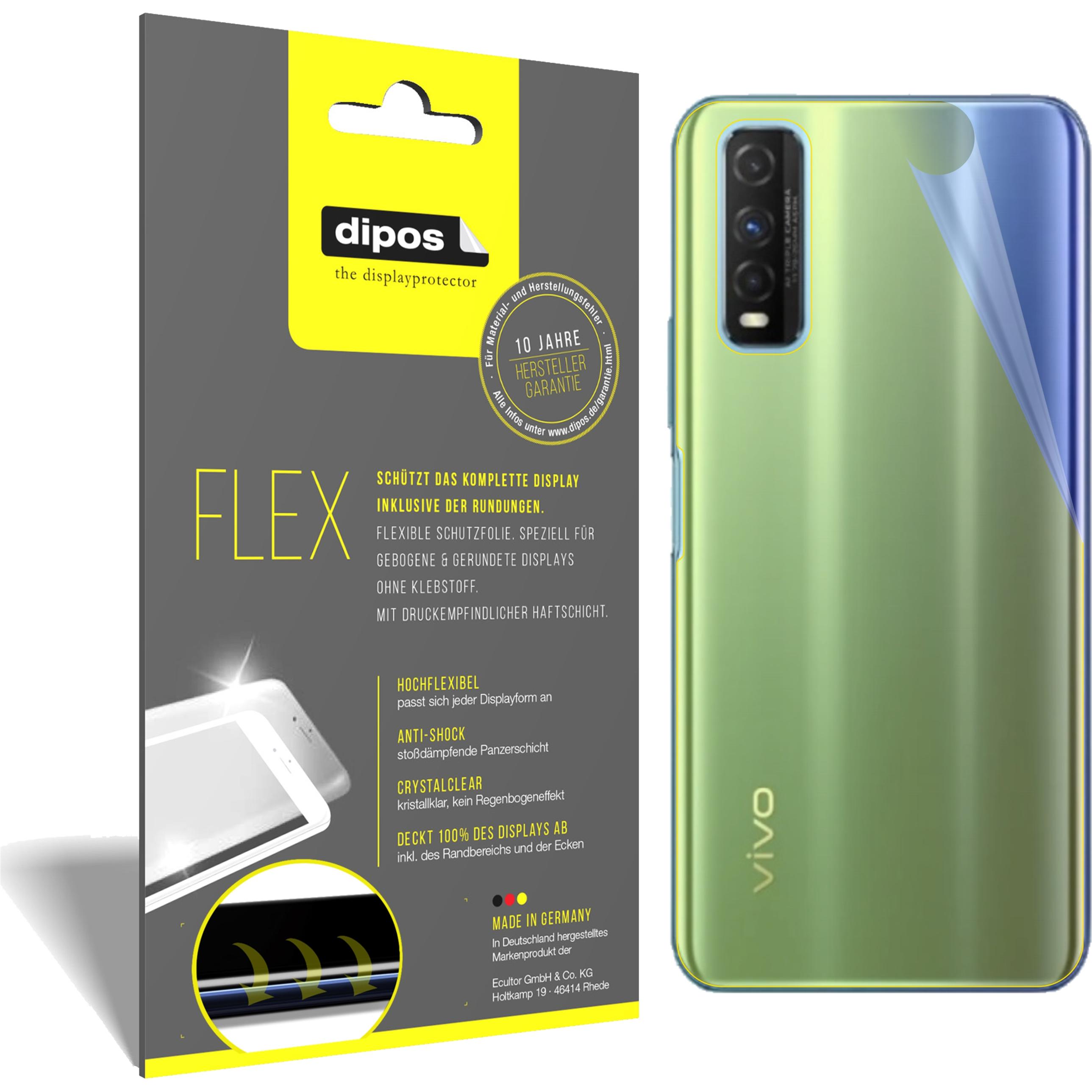 Dipos Displayschutzfolie Full-Cover 3D (2 Stück, Vivo Y50t), Smartphone Schutzfolie, Transparent