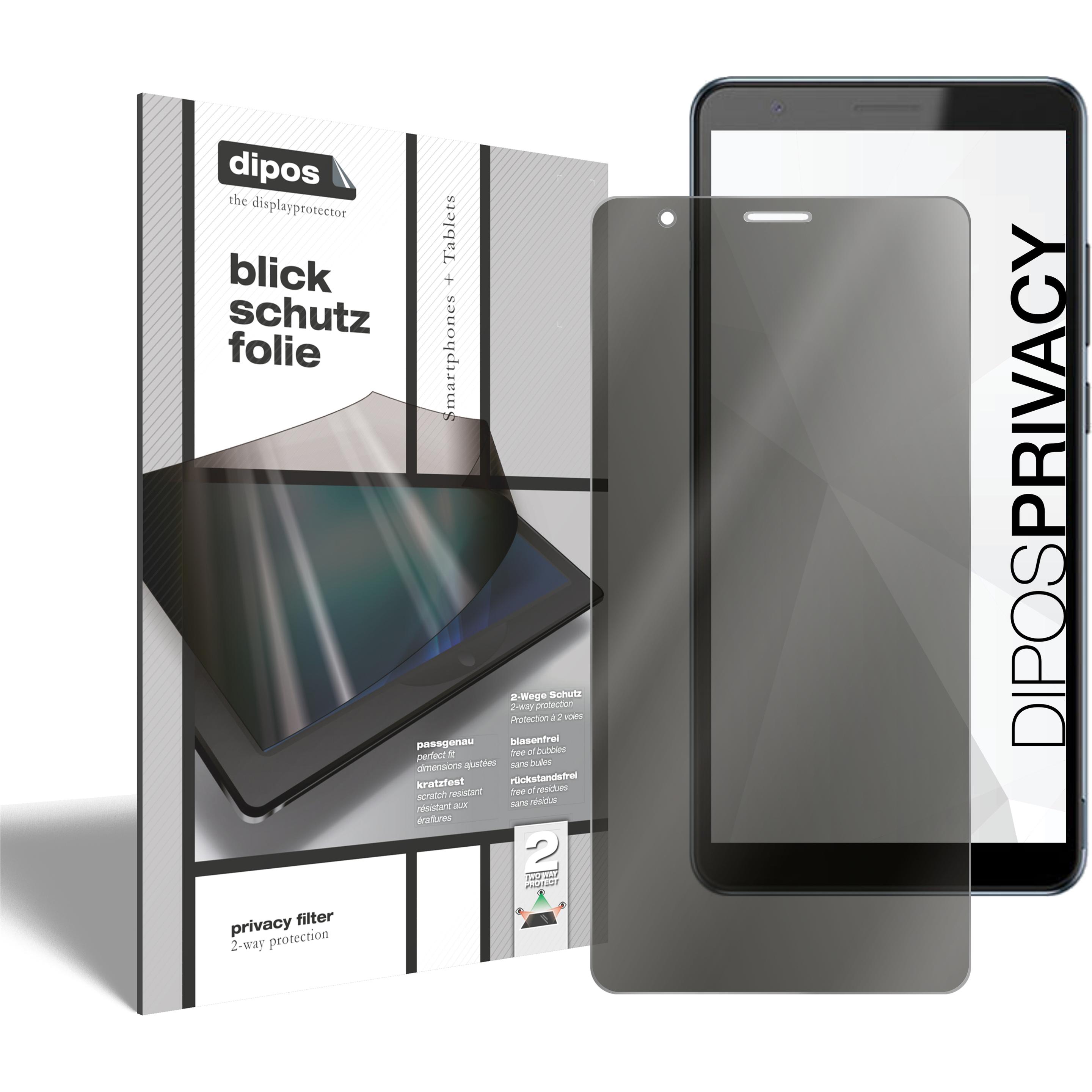 Dipos Blickschutzfolie 2-Way Anti-Shock (2 Stück, ZTE Blade A31 Plus), Smartphone Schutzfolie, Transparent