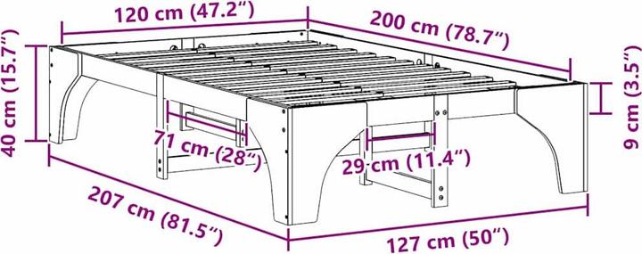 Actual product image vidaXL Bedstead (120 x 200 cm)