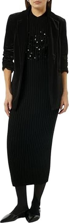 Produktbild Comma Kleid Strickkleid mit Stehkragen und Pailletten (42)