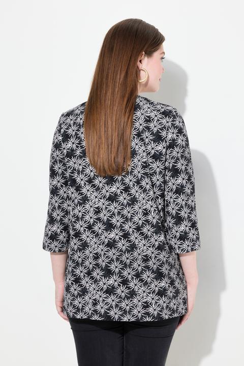 Produktbild Ulla Popken Shirt, Blüten, A-Linie, Rundhals, 3/4-Arm (56)