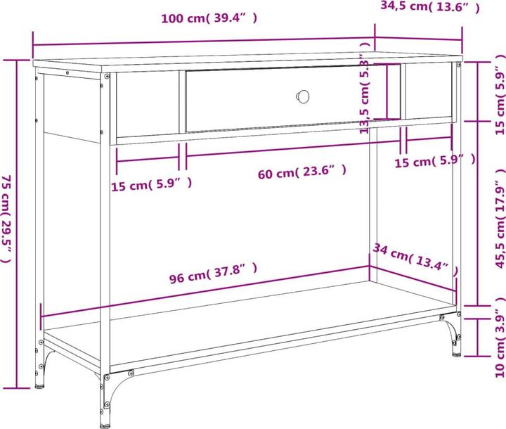 Image du produit vidaXL Konsolentisch (100 x 34.50 x 75 cm)