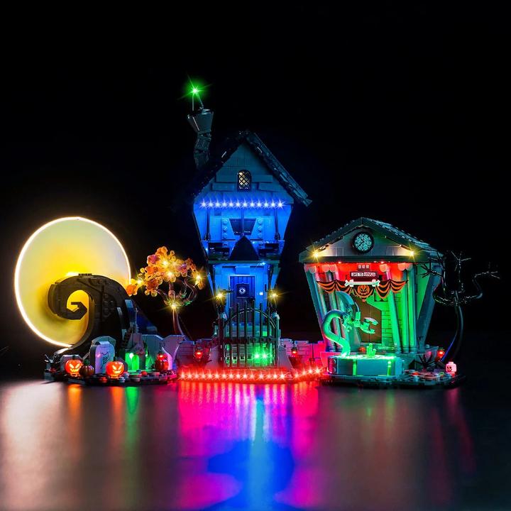 BrickBling LED Licht Set für LEGO Tim Burtons Disney Film Nightmare Before Christmas (21351) inkl. Fernbedienun