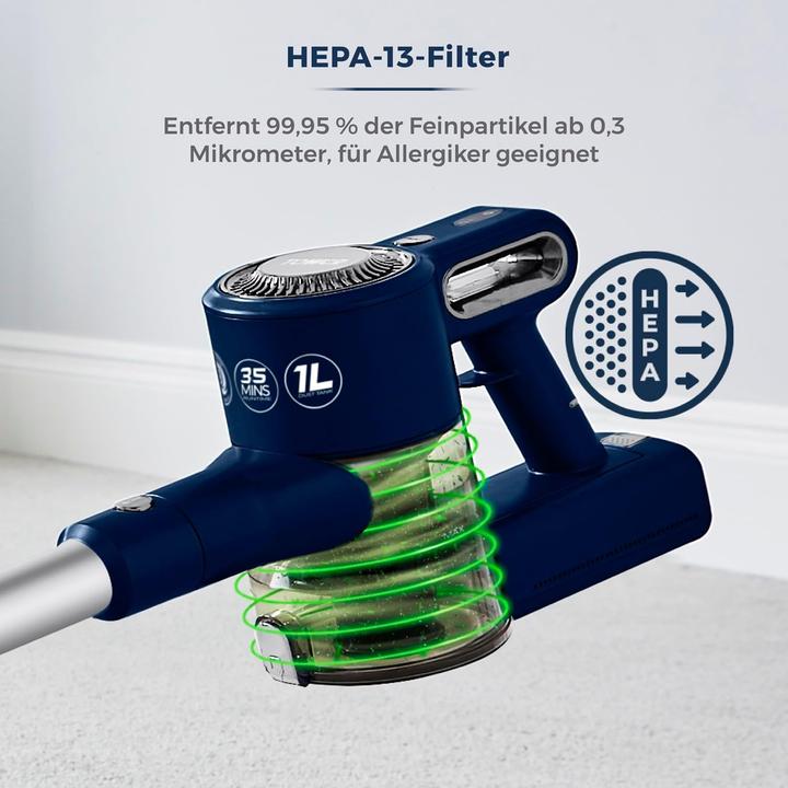 Actual product image TOWER 3-in-1 Wireless Vacuum with HEPA Filter, Anti-Tangle Brush, and Cyclonic Suction