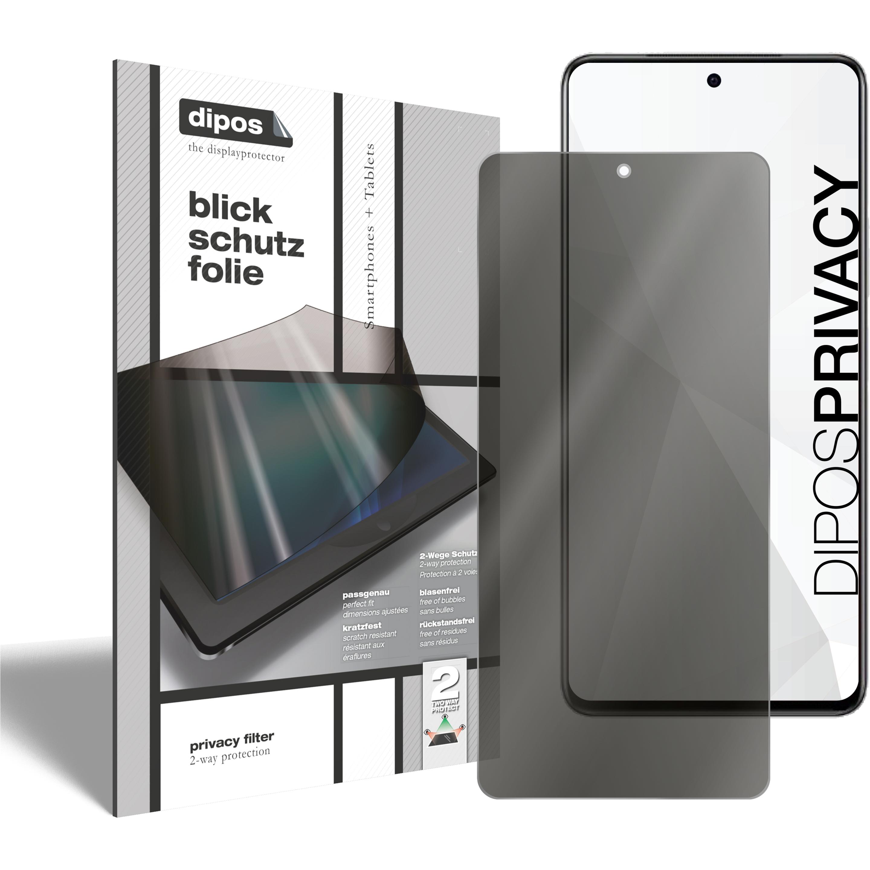 Dipos Blickschutzfolie 2-Way Anti-Shock (2 Stück, Vivo iQOO Z5), Smartphone Schutzfolie, Transparent