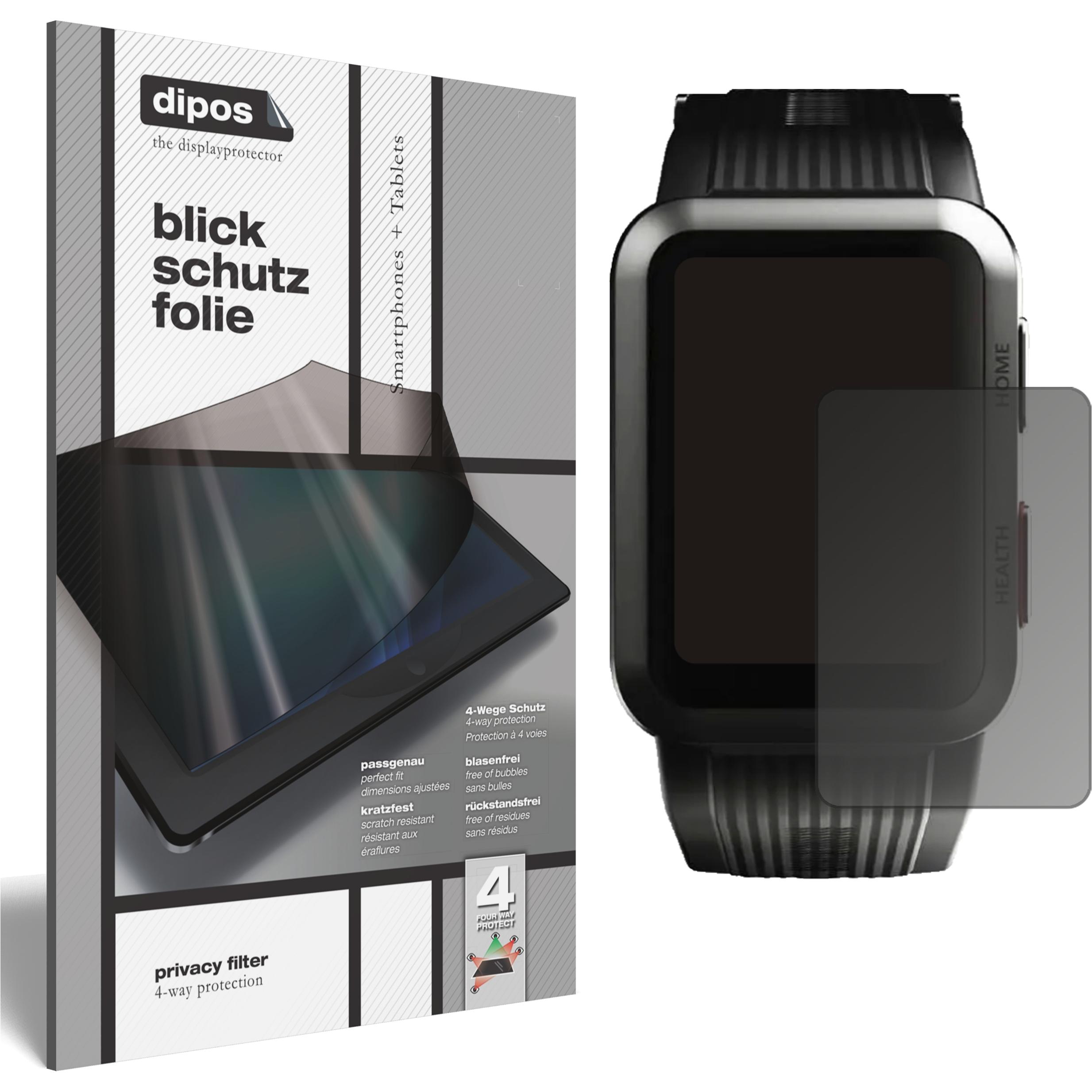Dipos Blickschutzfolie 4-Way Privacy, Smartwatch Schutzfolie, Transparent