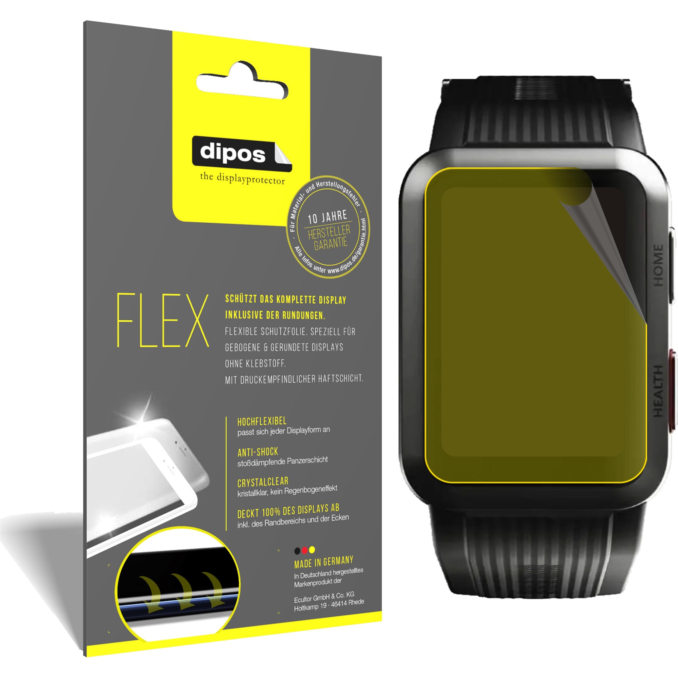 Dipos Displayschutzfolie Full-Cover 3D, Smartwatch Schutzfolie, Transparent