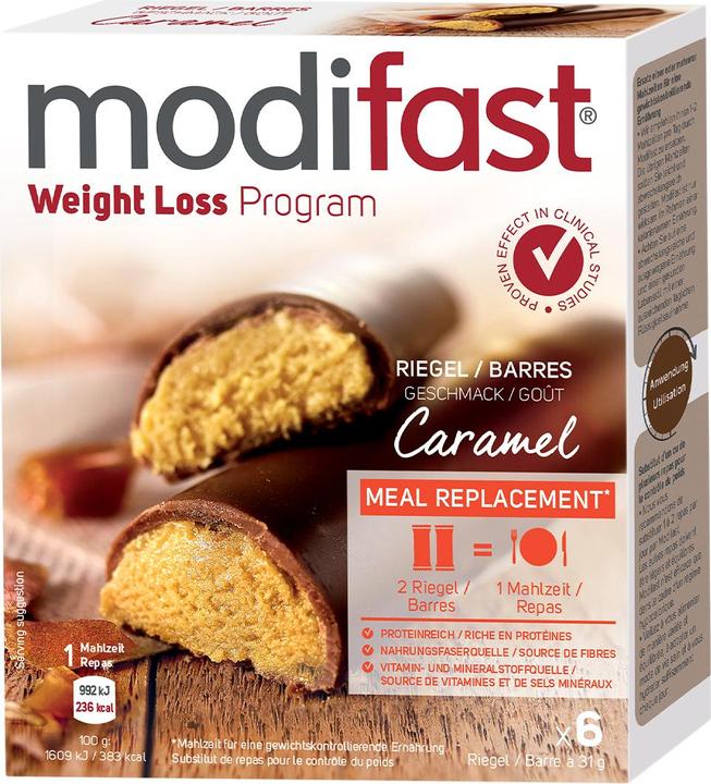 Actual product image Modifast Riegel Caramel (Caramel, 6 pcs., 221 g)