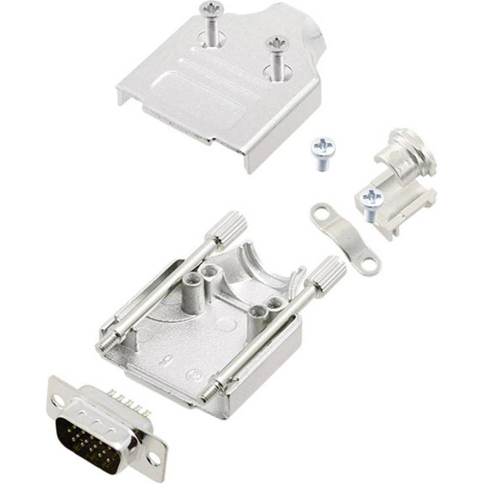 Amphenol L17MHDM15+L717HDA26P D-SUB Stiftleisten-Set 180 ° Polzahl (num): 26 Lö, Elektronikkabel + Stecker, Silber