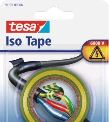 Image du produit tesa Ruban isolant électrique, ruban adhésif résistant à la chaleur pour isoler, réparer & regrouper (15 mm)