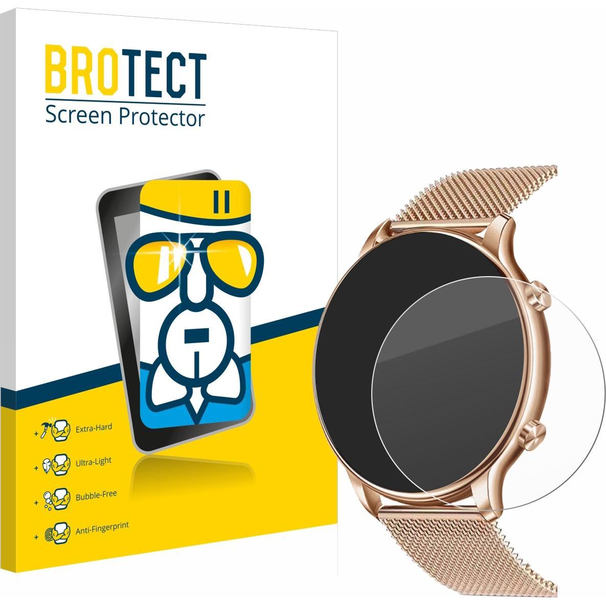 BROTECT Schutzglas Schutzfolie Glas Folie Displayschutz klar, Smartwatch Schutzfolie, Transparent