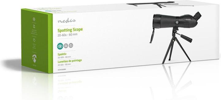 Image du produit Nedis Lunette d'observation Plage de grossissement : 20-60 Diamètre de l'objectif : 60 mm Champ de vision
