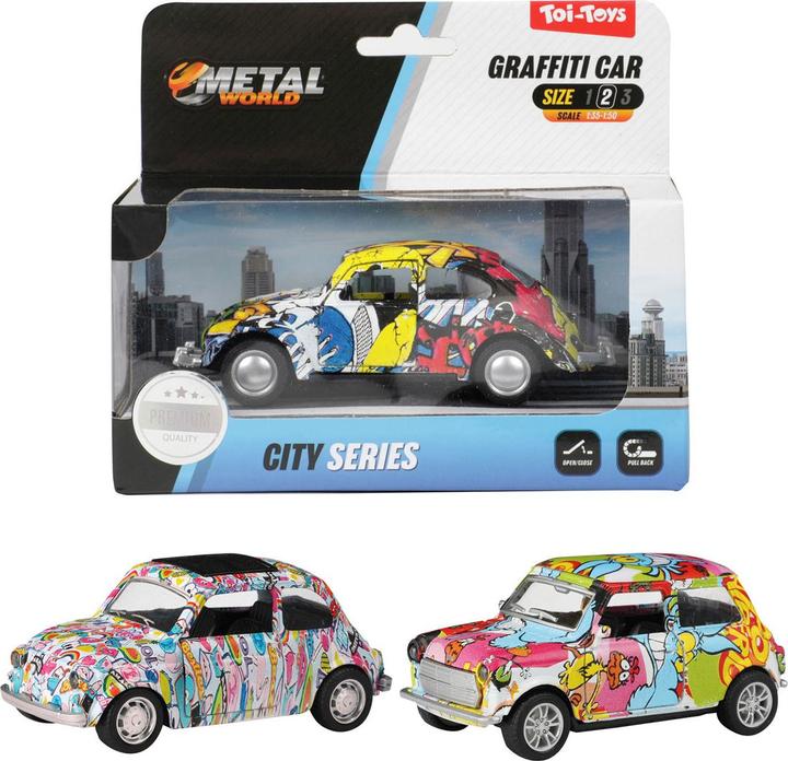 Toi-Toys Metal pullback graffiti car
