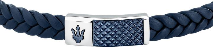 Immagine prodotto Maserati Bracciale in pelle riciclata (20 cm, Acciaio inossidabile, Cuoio)