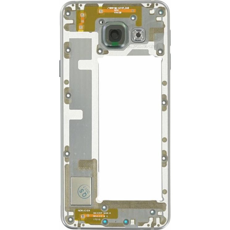 Samsung Galaxy A3 2016 A310 Mittelgehäuse schwarz (Galaxy A3 (2016)), Mobilgerät Ersatzteile, Schwarz