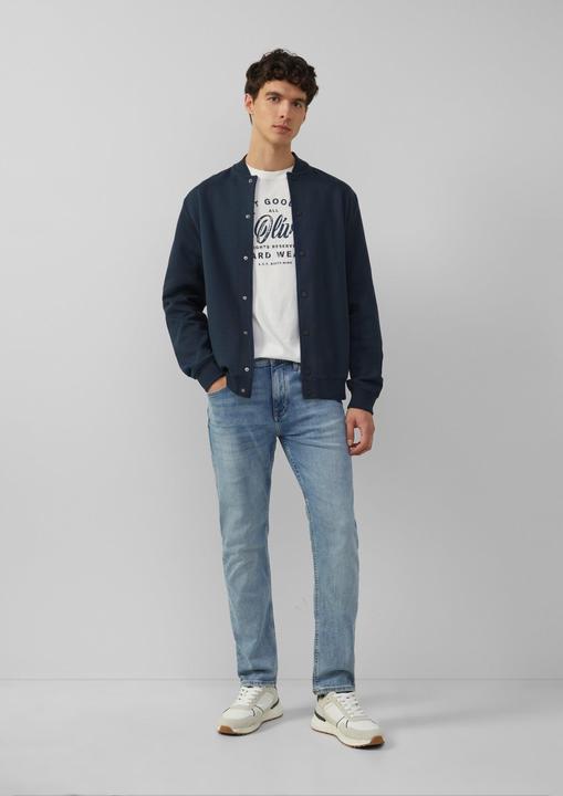 Produktbild s.Oliver Sweatshirt Jacke Strukturierte Sweatjacke mit Bomberkragen (L)