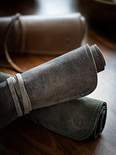 Immagine prodotto Angus Stoke Rotolo di coltelli da cuoco in vera pelle a 7 tasche, marrone