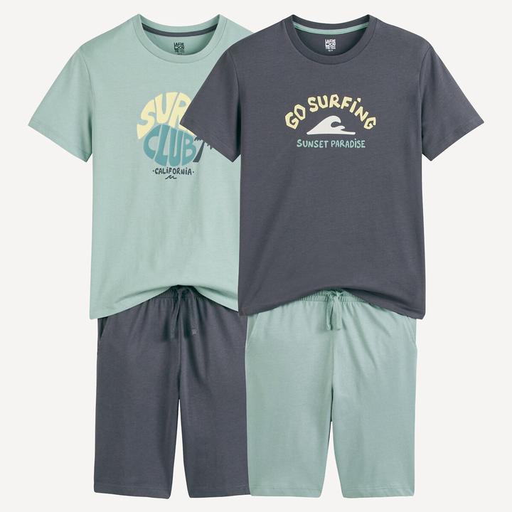 Produktbild La Redoute Collections Doppelpack Pyjashorts aus Baumwolle mit Surfmotiv (182)