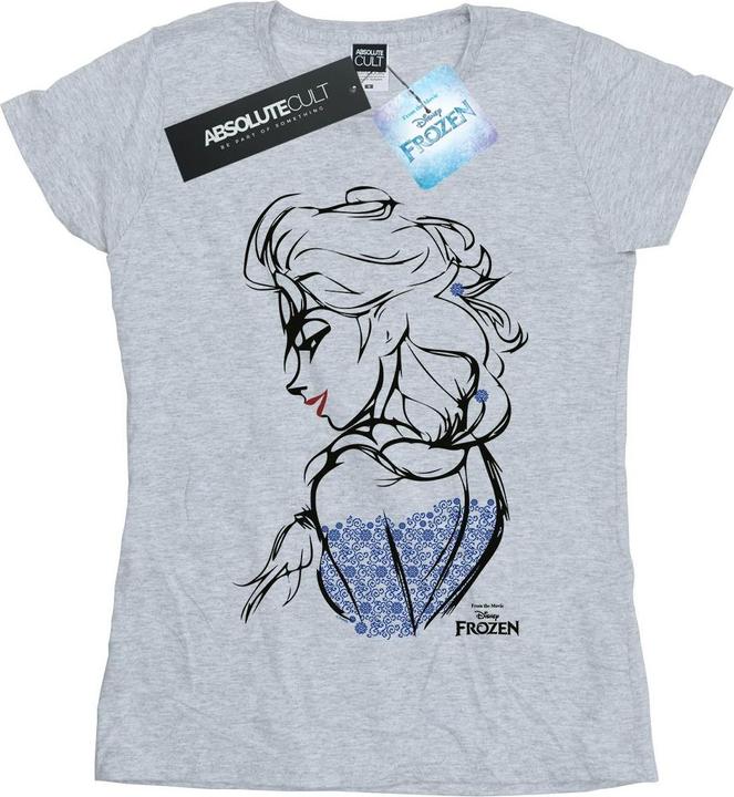 Actual product image Disney Womens/Ladies Frozen Elsa Sketch Mono Cotton T-Shirt (M)