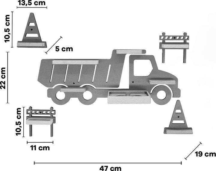 Image du produit VCM Étagère Camion Benne Enfants Toniebox Tonies