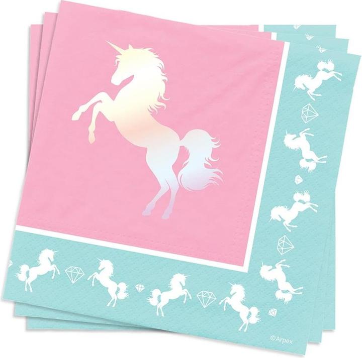 Arpex Servietten - Einhorn 33x33cm 20 Stk (20 pz., 33 x 33 cm)