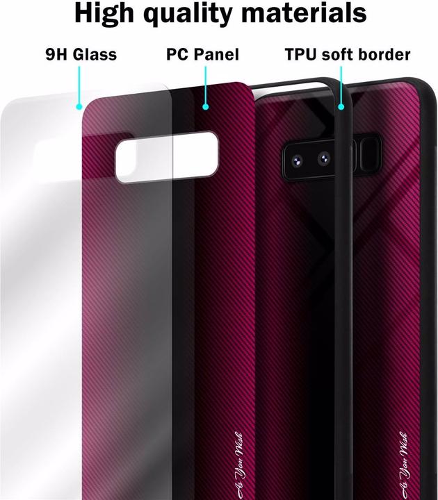 Actual product image Cadorabo TPU Striped Glass Cover (Samsung Galaxy Note 8)
