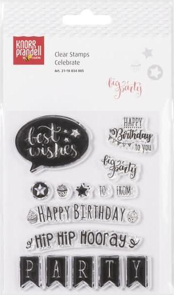 Produktbild Heyda KNORR Stempelmotiv Clear Stamp 211883400 Celebrate 15-teilig