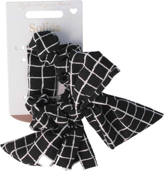 Image du produit Solida Scrunchie avec Skinny Scarf noir/blanc (Élastiques à cheveux)