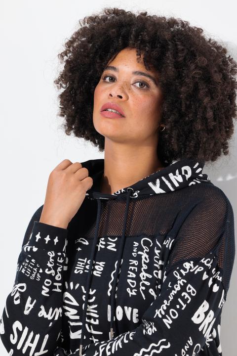 Image du produit Angel of Style Long-Hoodie, oversized, Wording-Muster, Kapuze (46)