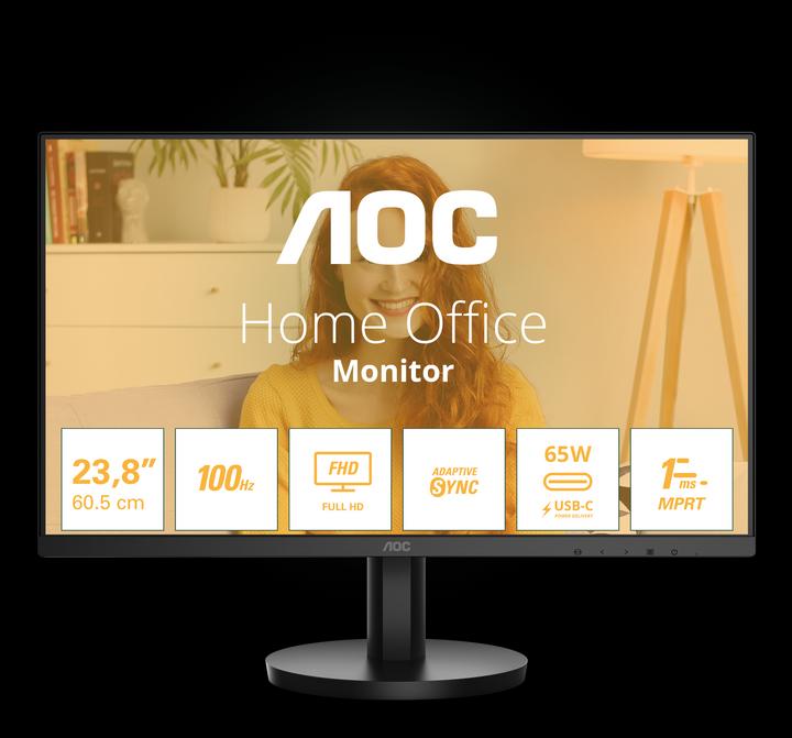 Produktbild AOC 24B3CA2 IPS Monitor,,, 4ms, 1x HDMI/1x USB-C/2x USB 3.2, speakers (1920 x 1080 Pixel, 23.80")