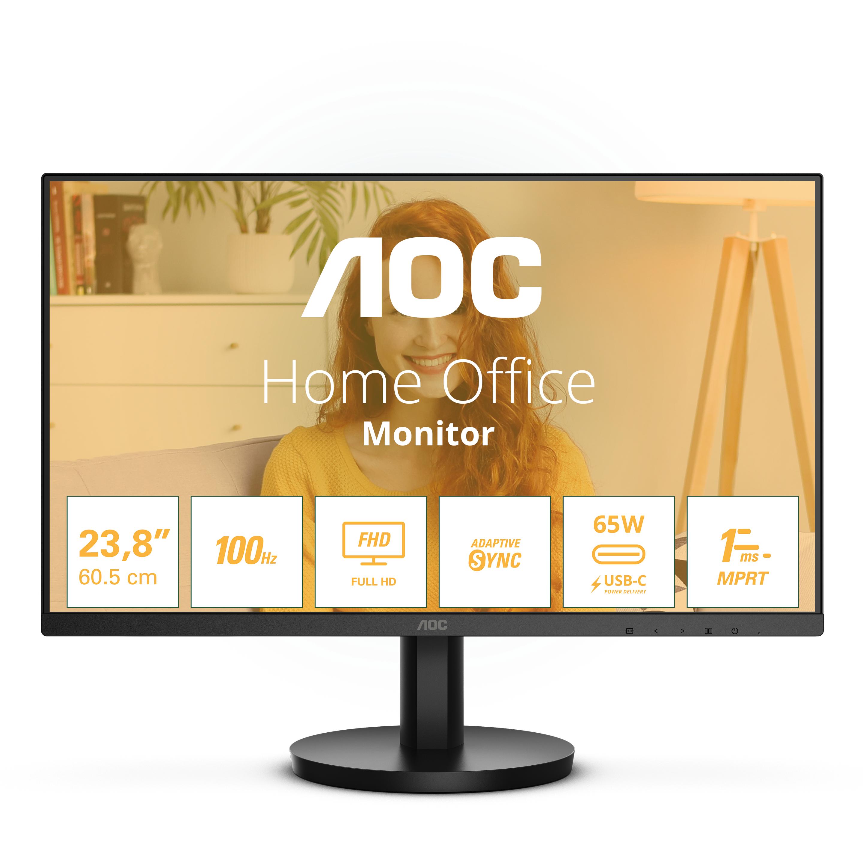 AOC 24B3CA2 (1920 x 1080 Pixel, 23.80"), Monitor, Schwarz