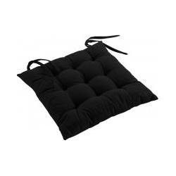 Douceur D'intérieur, Sitzkissen, Kissen für Sitz, gesteppt, schwarz, 40 x 40 cm (40 x 40 x 6 cm)