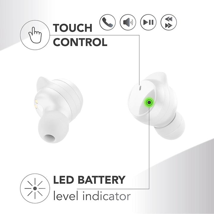 Image du produit Cellularline Music Sound Flow Casque intra-auriculaire sans fil Musique et appels Bluetooth Blanc (Pas de réduction du bruit, 25 h, Sans fil)
