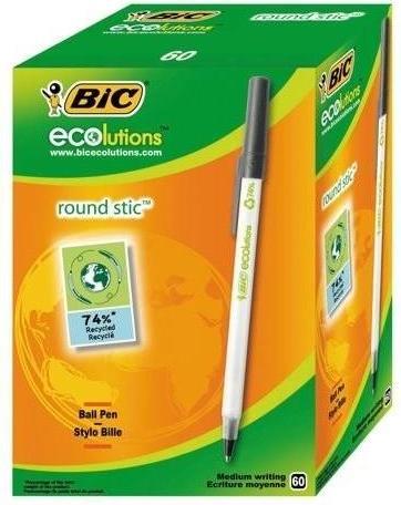 Actual product image Bic 8932392 Ballpoint Pen Black Stick Ballpoint 60 Piece(s) (Black, Transparent, 60 x)