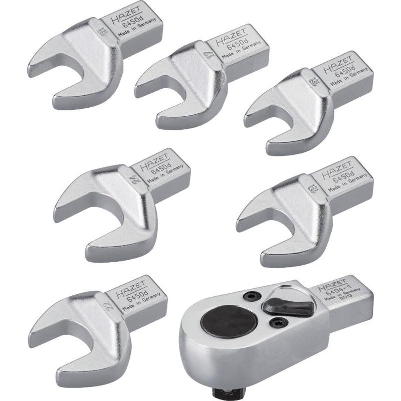 Thumbnail - HAZET, Steckschlüssel + Stecknuss, Einsteck-Werkzeug Satz 6450C/7 ∙ Einsteck-Vierkant 9 x 12 mm ∙ Aussen Sechskant Profi...