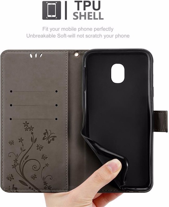 Actual product image Cadorabo Flower Book Cover (Samsung Galaxy J3 (2017))