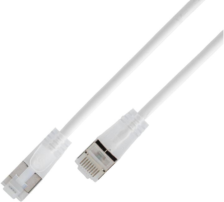 Image du produit SLIM Slimpatchkabel RJ-45 - RJ-45, Cat 6A, U/FTP, 7.5 m, Weiss (U/FTP, CAT6a, 7.50 m)