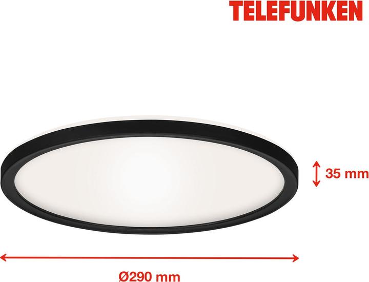 Immagine prodotto Telefunken Plafoniera LED per bagno, nera, LED/18W (2400 lm)