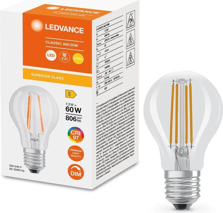 Produktbild Ledvance LED CLA60DIM 7. (E27, 806 lm, 1 x)