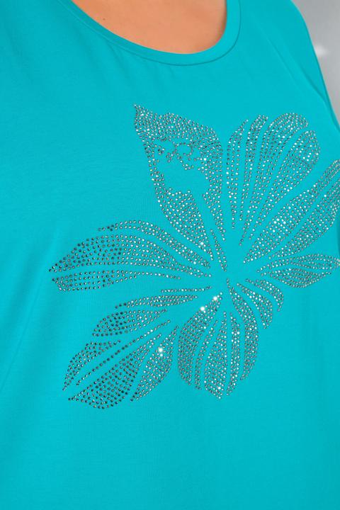 Image du produit Ulla Popken T-shirt oversize, motif fleurs, décolleté rond et manches courtes (58)