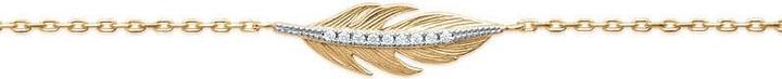 Actual product image Lara Gold plated BRACELET - 16+2 - BICOLOR - ZIRCONIA - FEATHER (Gold plated)