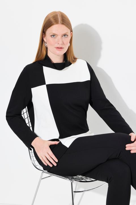 Produktbild Ulla Popken Sweatshirt, Karodesign, Stehkragen, Langarm, Modalmix (50, 52)