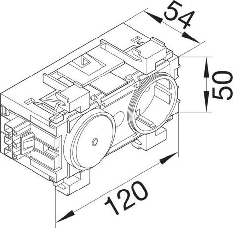 Image du produit Hager TEH GS11013020 Prise+commutateur Wago prise/clamp sans halogène à encliquetage frontal