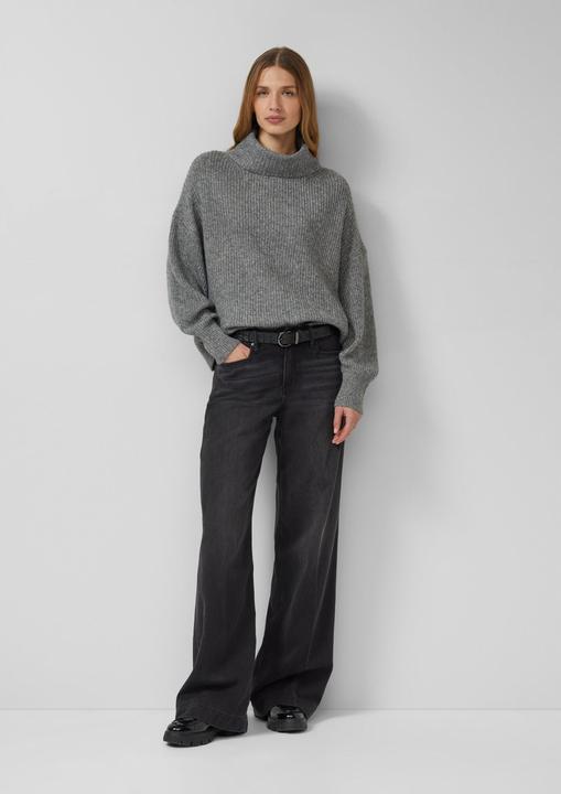 Produktbild s.Oliver Strickpullover Oversize-Strickpullover mit weiten Ärmeln und Rollkragen (42)