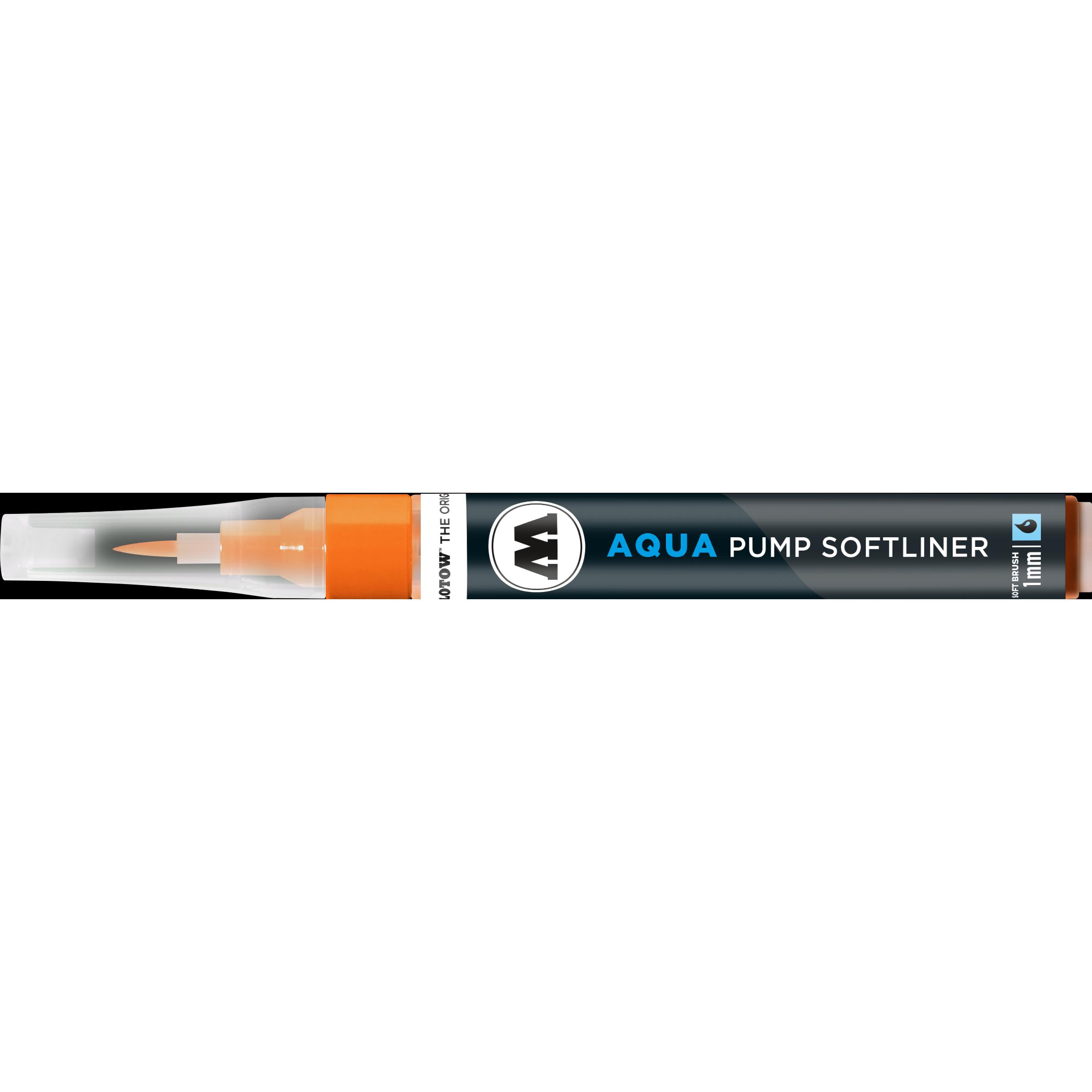 Thumbnail - Molotow, Marker, Pinselmarker Pump Softliner Aqua 1mm orange (Orange, 1 mm, 1 x)