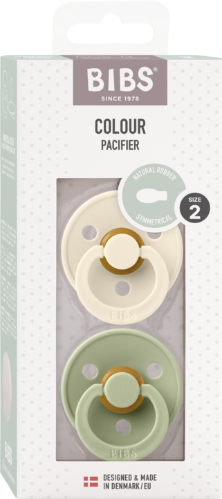Actual product image Bibs Colour Latex Soother (symmetrical, 6-18 months), Sage & Ivory (2 x, 6 - 12 M.)