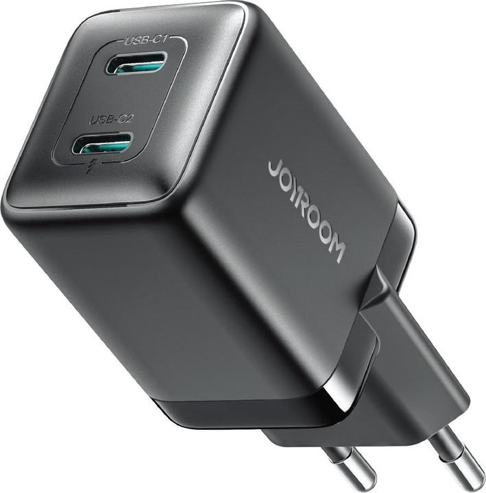 Actual product image Joyroom Dual USB-C GaN Charger 45W - Black (45 W, 2 ports)