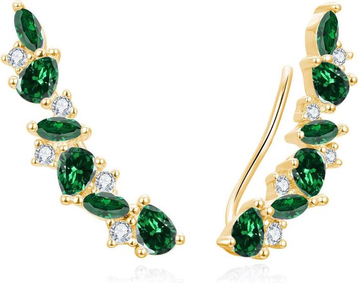 Image du produit Beneto NÃ¡dhernÃ© podÃ©lnÃ© nÃ¡uÅ¡nice se zelenÃ½mi zirkony AGUP3299GR-GOLD