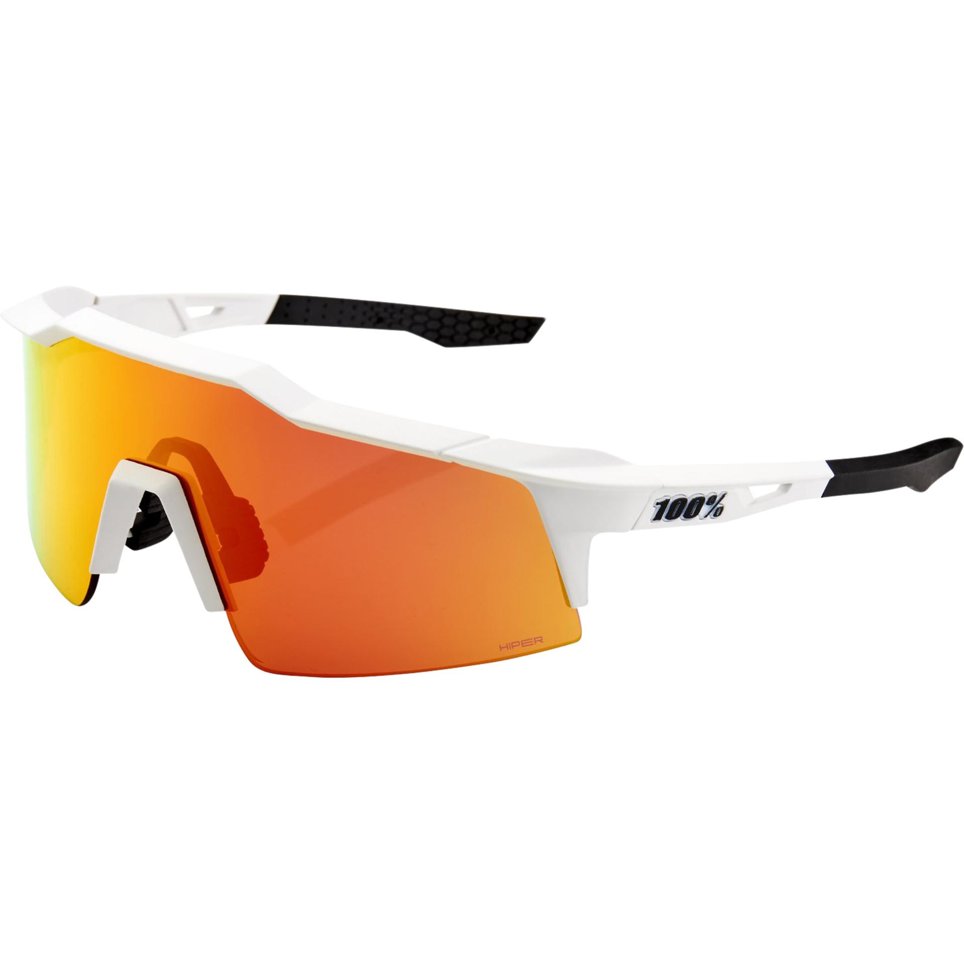 100%, Herren, Sportbrille, Speedcraft SL (Soft Tact Off White, Rot), Weiss