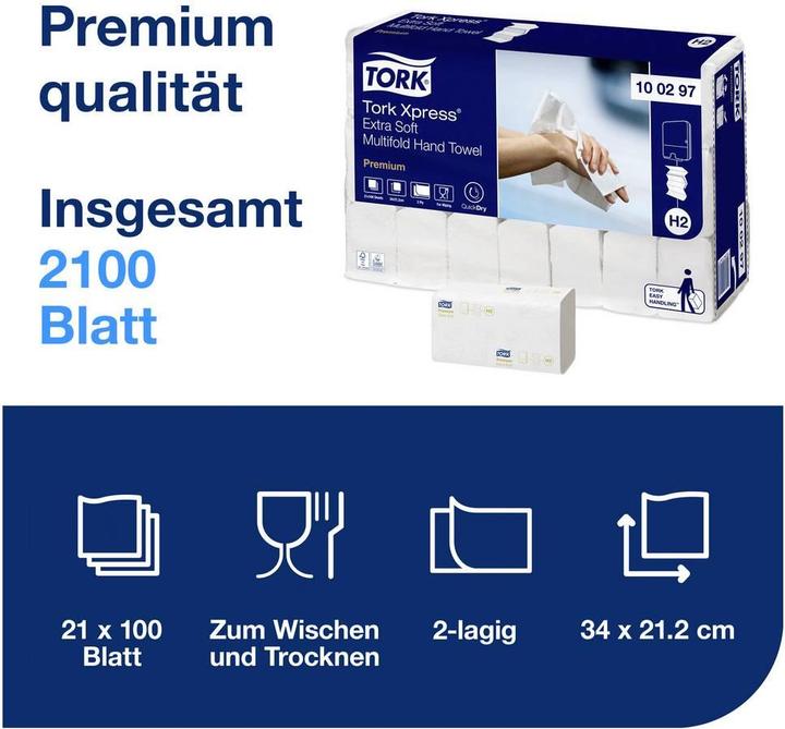Produktbild Tork Papierhandtücher 2 lagig (21x)
